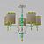 Viga Chrome Glass Chandelier 3D model small image 3