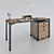 Elegant Chester Desk and Wagon 3D model small image 1