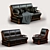 Luxury Upholstered "President" Milana Sofa Set 3D model small image 1