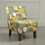 Elegant Floral Accent Chair 3D model small image 1