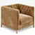 Trendy Fawn Mohair Cube Armchair 3D model small image 1