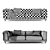 Triple Sofa: Versatile and Stylish 3D model small image 2