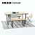 Versatile Scandinavian Dining Set 3D model small image 1