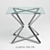 Sleek Steel Glass Magazine Table 3D model small image 1