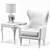 Elegant Rachael Chair | Elephant Porcelain Lamp | Flirt End Table 3D model small image 3