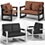 Modern TomEsa Club 2-Seater Sofa 3D model small image 1