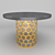Sculptural Brass Base Dining Table 3D model small image 1