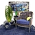 Luxury Roche Bobois Set: Mozart Bergere Chair, Silver Tree Tables, Amiral Frame Rug 3D model small image 1