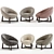 Baker Pod Lounge Chair Set: Sleek Modern Design 3D model small image 2