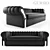 Elegant Black GURSIO Sofa 3D model small image 1