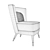 Mid Century Luxury Wood Occasional Chair 3D model small image 3