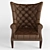 Elegant Wingback Lounge Chair 3D model small image 1