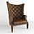 Elegant Wingback Lounge Chair 3D model small image 2