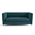 Blue Velvet Chesterfield Sofa 3D model small image 2
