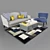 Luxury Seating Set: Mamelle Sofa, Portette Chair 3D model small image 1