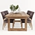 Modern Causeway Dining Set 3D model small image 1