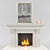 Reflective Flames: Contemporary Fireplace 3D model small image 1