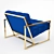 Luxury Gold Lounge Chair 3D model small image 2