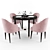 Elegant Dining Set: S010 Table, Y003 Chairs 3D model small image 1