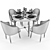 Elegant Dining Set: S010 Table, Y003 Chairs 3D model small image 3