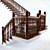 Wooden Step Ladder with Platform 3D model small image 2