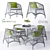 Modern Aira Dining Set 3D model small image 1