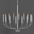 Sleek Silver Ceiling Lamp 3D model small image 2