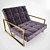 Luxurious Nova Armchair: Night Grey Velvet 3D model small image 1