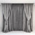 Title: Elegant Black Satin Curtains with Pick-up Brush & Tulle 3D model small image 2