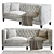 Hollywood Mocha Velvet Tufted Sofa 3D model small image 1