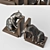 Elegant Lioness Bookends 3D model small image 2