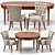 Elegant Gustavian Extension Table & Toulouse French Armchair 3D model small image 1