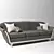 Retro Textile and Wood Sofa 3D model small image 1