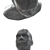 Metallic Masterpiece: Dual Variant Metal Plate Bust 3D model small image 2