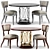 Modern Round Dining Set 3D model small image 1