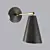 Sleek Tilt Cone Wall Sconce 3D model small image 1
