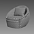 Swivel Leather Chair: Oberon 3D model small image 3