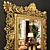 Exquisite Carved Gold Mirror Frame 3D model small image 2