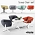 Sleek Halle Scoop Lounge Set 3D model small image 1