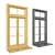 Classic Wood Window - Reclaimed Style 3D model small image 1