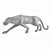 Elegant Panther Figurine in Black and White 3D model small image 2