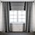 Elegant Gray Roman Curtains 3D model small image 1