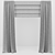 Elegant Gray Roman Curtains 3D model small image 3