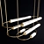 Slender Thread Brass Chandelier 3D model small image 2