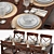 Modern Serving Table Set 3D model small image 2