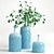 Blue Flower Vase Ornament 3D model small image 1