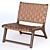 Handwoven Leather Lounge Chair 3D model small image 1