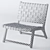 Handwoven Leather Lounge Chair 3D model small image 3