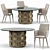 Glamour Dining Set: Holen Chair & Gwyneth Table 3D model small image 1