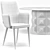 Glamour Dining Set: Holen Chair & Gwyneth Table 3D model small image 3